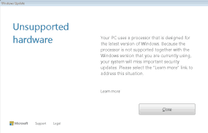 geen updates nieuwe processors